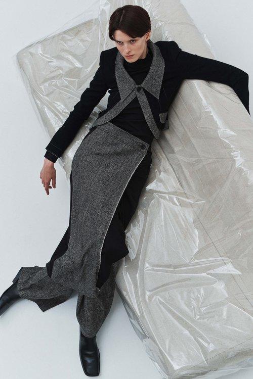 Ashlyn  灰黑拼色Davina羊毛短外套 商品图4