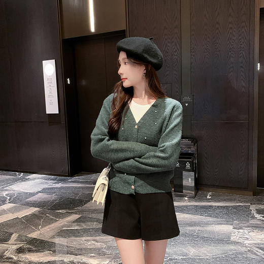 奢姿2024年秋季新款大码女装气质钉钻上衣胖妹妹法式V领穿搭套装9843668257 商品图2