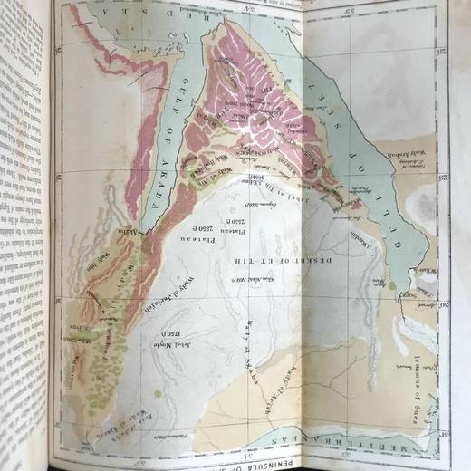 1864年 西奈半岛与巴勒斯坦：历史联系 配彩色地图 漆布精装18开 商品图5