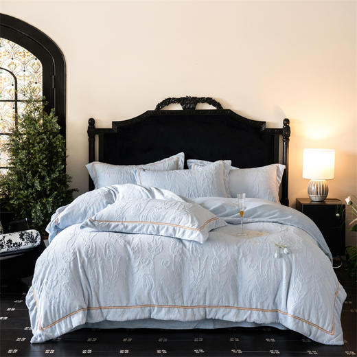 顶柔牛奶绒雕花绒刺绣四件套芙拉系列-TJ1548 商品图4