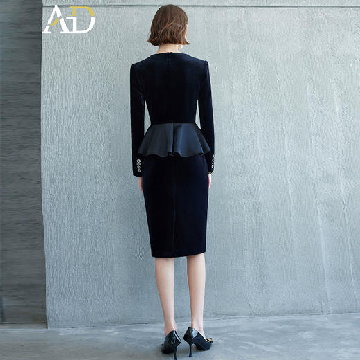 AD女装时髦洋气套装遮肚子连衣裙女轻奢高级感女人味正式场合裙子 商品图3