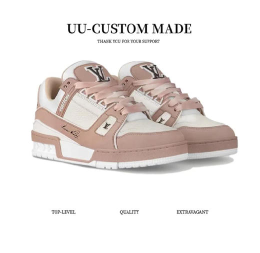 驴家 Trainer 牛皮革 圆头系带 低帮 板鞋 男女同款 粉（HC） 商品图2