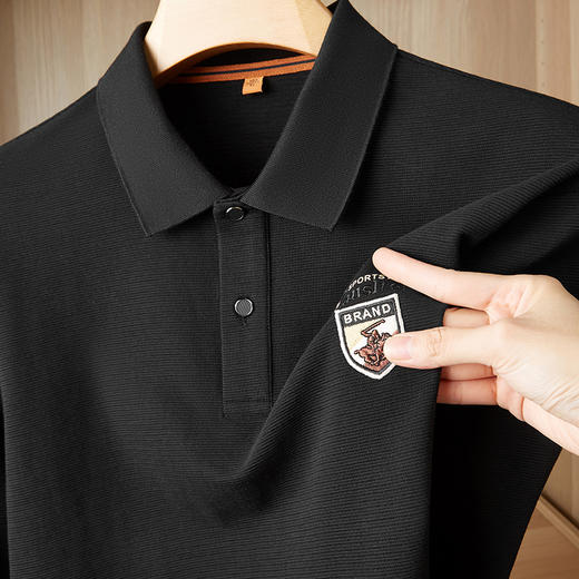 【新款DDP】大依优型大码长袖Polo衫翻领男装加肥加大体恤大号上衣胖子弹力休闲商务 商品图1