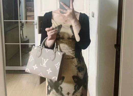 驴家onthego *老花满印牛皮革  托特包 大象灰（CB） 商品图4