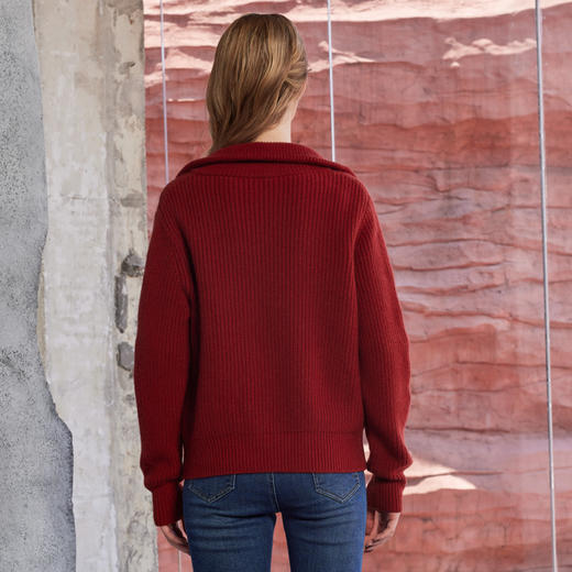 半身缘女装 秋季上衣高领毛衣衫外套时尚柔软舒适243213U01213263 商品图4