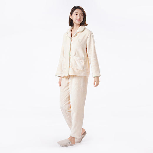 都市丽人睡衣亲情蜜语长袖家居服双面法兰绒厚女士法兰绒套装LHT0B4 商品图2
