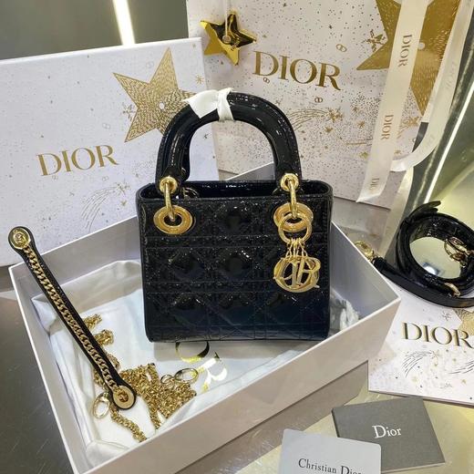 迪家|戴妃3格4格漆皮 黑色|（HH） 商品图0