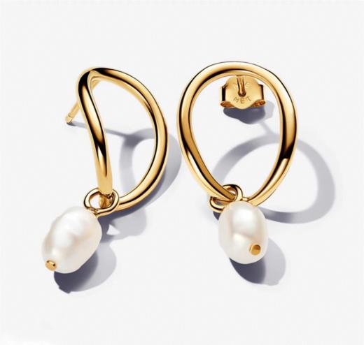 百货世界-潘多拉圆圈巴洛克珍珠耳环 商品图0
