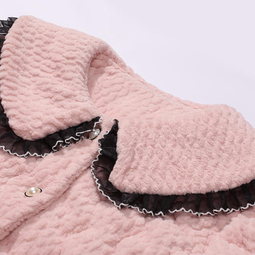 都市丽人睡衣夹棉系列长袖家居服法兰绒烂花夹棉加厚女士夹棉套装LHT1T5 商品图4