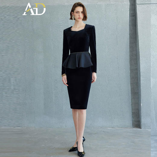 AD女装时髦洋气套装遮肚子连衣裙女轻奢高级感女人味正式场合裙子 商品图1