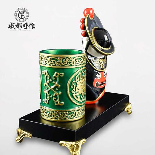 成都手作 熊猫笔筒 非遗泥塑工艺品 书房办公装饰 中国风摆件 商品图6