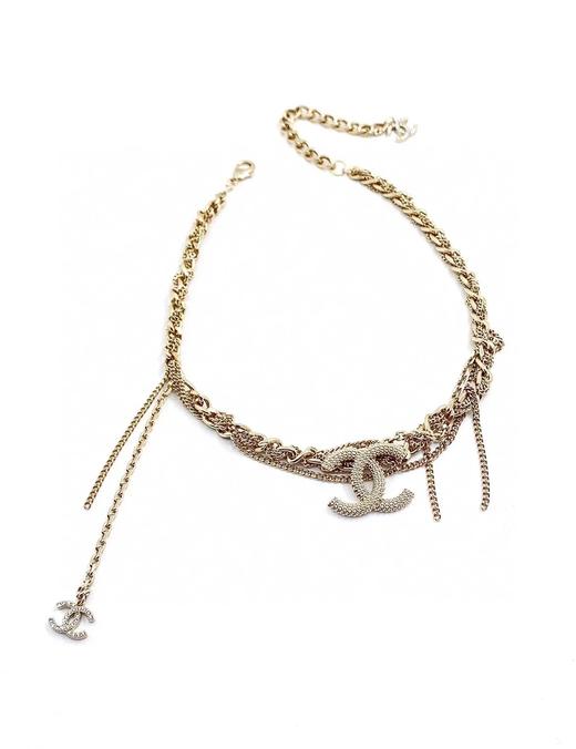 chanel｜香奈儿2022新款浅金色黄铜链条多层法式复古气质感项链 （BM ） 商品图5