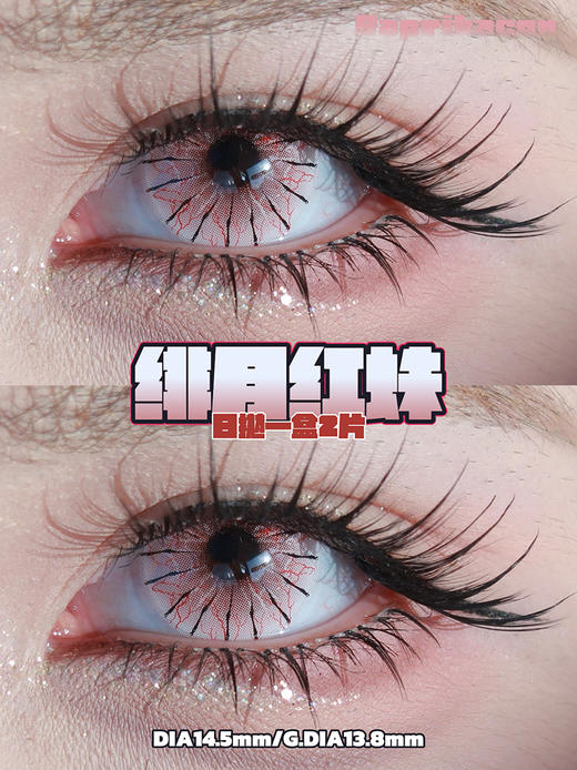 paprikacon 绯月红蛛 日抛 2片 14.5mm 参考着色13.8 基弧8.5 含水40% 新锐国货 商品图1
