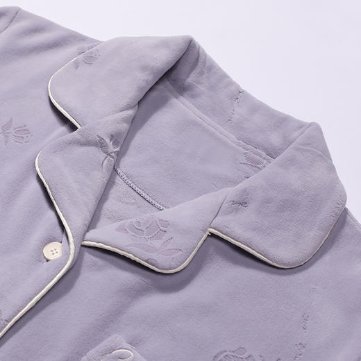 都市丽人睡衣生活家居长袖家居服海岛绒剪花厚女士海岛绒套装LHT1Q6 商品图4