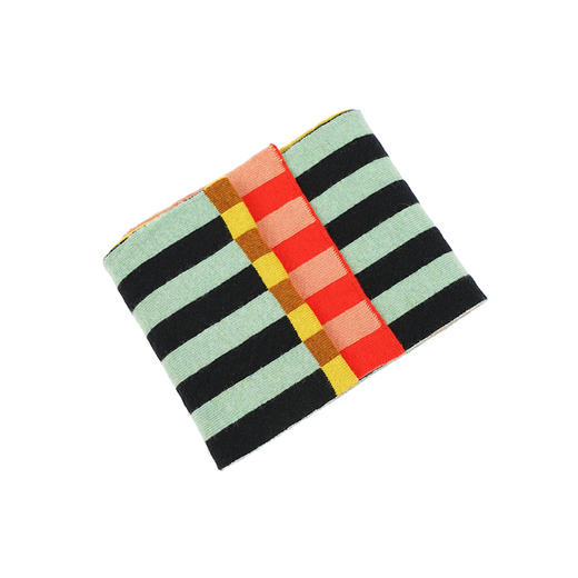 JO GORDON Vertical Stripe Scarf 羊羔毛条纹拼色围巾 商品图2