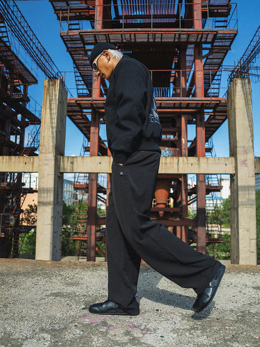 BK2024秋季黑色宽松微弹休闲西裤 商品图7