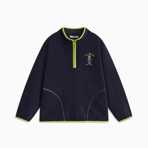 【MQD】童装男大童冬新款学院风保暖摇粒绒半开襟卫衣 商品图4