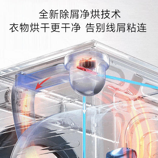 松下（Panasonic）10KG 滚筒洗衣机 洗烘一体 超薄全嵌 超能云泡洗 除屑净烘 低温烘干 镜面触控屏 小灰象XQG100-82CD1 商品图3