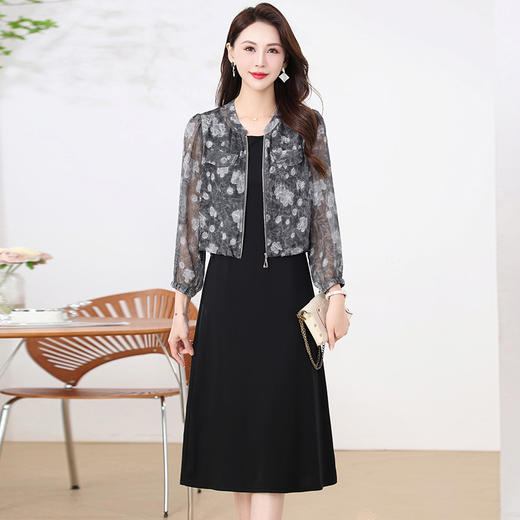 洋气印花外套+内搭连衣裙两件套QYM- LRX-NF2421-Y 商品图0