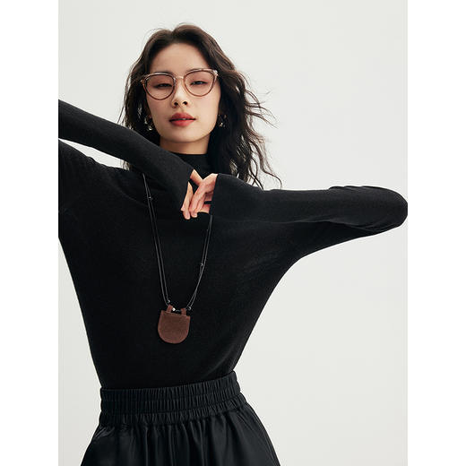 棉仓356635003-三醋酸天丝羊绒一体成型高领打底衫 商品图2