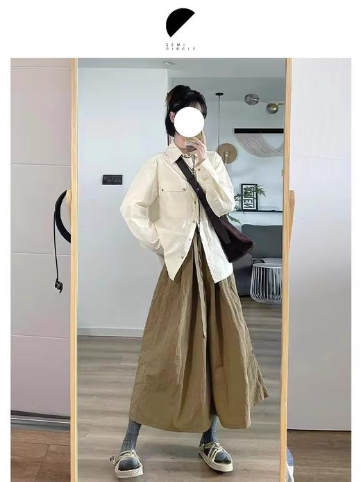 半圆/D24310329/简约果实纽扣水洗衬衫 商品图0