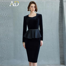 AD女装时髦洋气套装遮肚子连衣裙女轻奢高级感女人味正式场合裙子