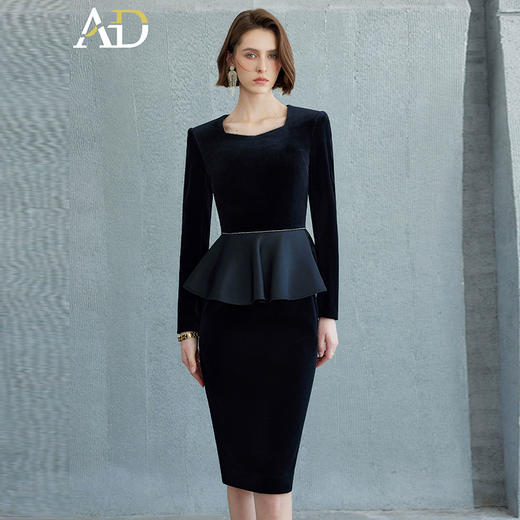 AD女装时髦洋气套装遮肚子连衣裙女轻奢高级感女人味正式场合裙子 商品图0