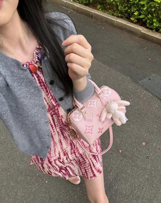 驴家 Speedy20 夏日限定老花渐变Logo印花 可调节可拆卸肩带 单肩斜挎手提包 常规 女款 草莓冰淇淋（CB） 商品图4