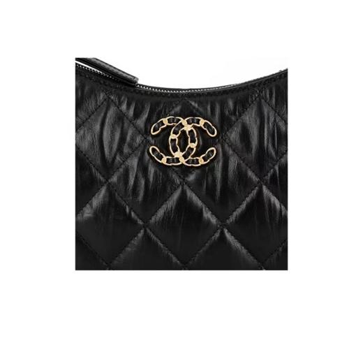 香奶奶  23K  双C皮穿链条   腋下包  Hobo   大号  女款  黑色（HH） 商品图3