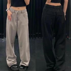 售完无补  渠道货  MM6休闲显瘦阔腿裤  宽松显瘦休闲卫裤