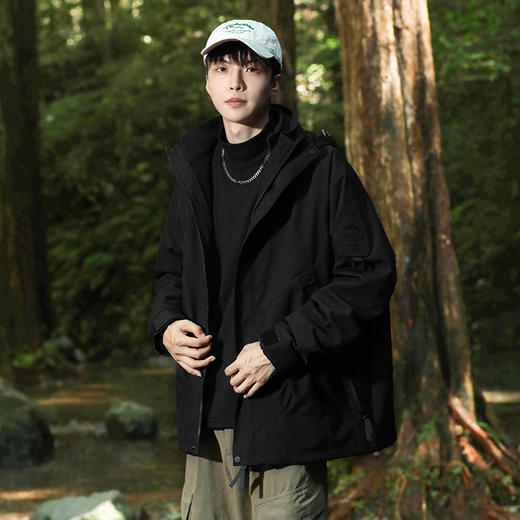 秋冬【冲锋衣三合一】防泼水男女款 时尚新型高级感可拆卸防风外套  商品图4
