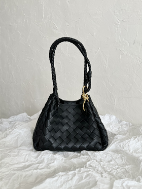 BV 葆蝶家  Aadiamo 系列  Parachute  降落伞 斜挎单肩包  小号女款  黑色（CB）