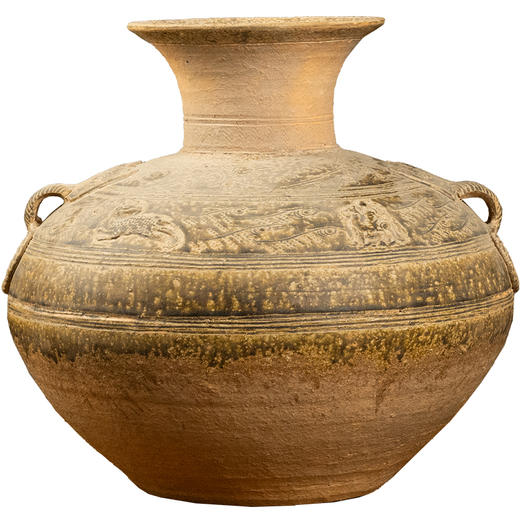 清 陶釉铺首耳鱼纹赏瓶 商品图5