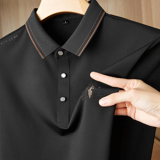 【新款DDP】大依优型大码弹力长袖Polo衫翻领男装加肥加大体恤大号上衣胖子弹力休闲商务 商品图2