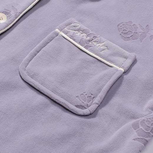 都市丽人睡衣生活家居长袖家居服海岛绒剪花厚女士海岛绒套装LHT1Q6 商品图5