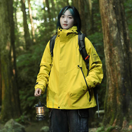 秋冬【冲锋衣三合一】防泼水男女款 时尚新型高级感可拆卸防风外套  商品图12