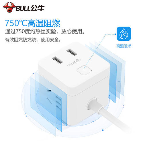 公牛GNV-UUB122(1.5米）小魔方插座(彩盒) 商品图1