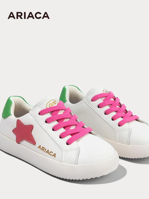 ARIACA艾芮苏女童板鞋小白鞋秋季新款真皮一脚蹬女孩休闲儿童鞋子ARA3238926-1 商品图3