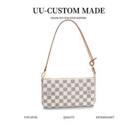LouIs VUITTON 棋盘格 Damier Azu帆布 帆布包麻将包配饰包腋下包单肩包 常规 女款 米黄色（CB）