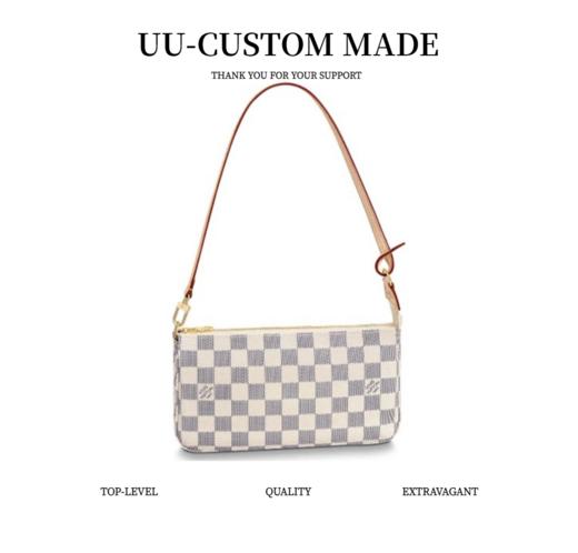 LouIs VUITTON 棋盘格 Damier Azu帆布 帆布包麻将包配饰包腋下包单肩包 常规 女款 米黄色（CB） 商品图0