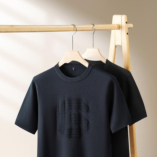 【新款DPF】大依优型毛衣针织短袖背心休闲针织衫毛背心满印字母加肥加大上衣男士胖子大码毛衫t恤打底 商品图2