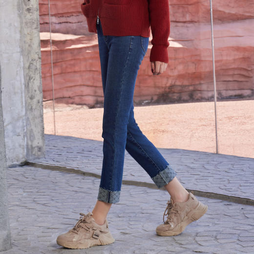 半身缘女裤 秋季新品九分牛仔裤高档简洁百搭舒适243102U30102532 商品图3