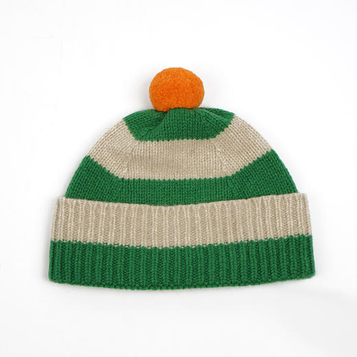 JO GORDON Stripe Pompom Hat 羊羔毛彩色条纹蓬蓬帽 毛线帽 商品图1