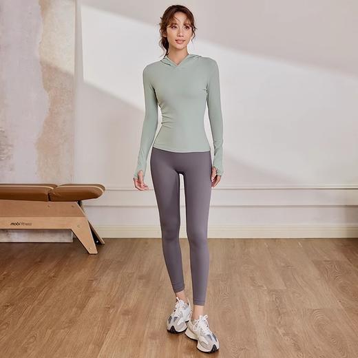 【3~5天发货】跃牌【美度空间】系列 裸感秋季连帽健身服修身带指套瑜伽长袖ADCX42011 商品图4