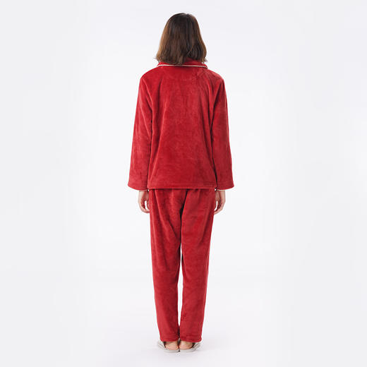 都市丽人睡衣亲情蜜语长袖家居服双面法兰绒厚女士法兰绒套装LHT0B4 商品图6