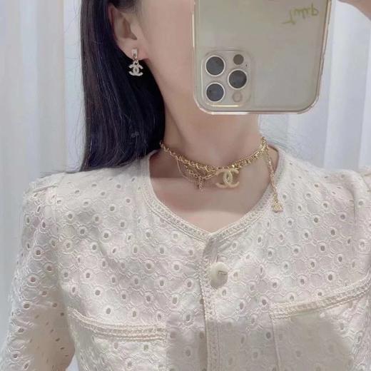 chanel｜香奈儿2022新款浅金色黄铜链条多层法式复古气质感项链 （BM ） 商品图0