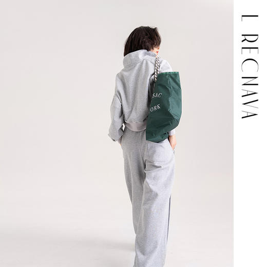 L RECNAVA [72%棉] 宽松运动套头卫衣 显瘦遮肉 半拉链高领休闲上衣 商品图6