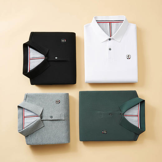 【100%棉】【新款DDP】大依优型大码长袖Polo衫翻领男装加肥加大体恤大号上衣胖子弹力休闲商务 商品图2