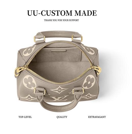 LouIs VUITTON Speedy Bandouliere系列 20 可拆卸可调节肩带挂锁开合 压花粒面牛皮 手提单肩斜挎包 常规 女款 米灰色（CB） 商品图2