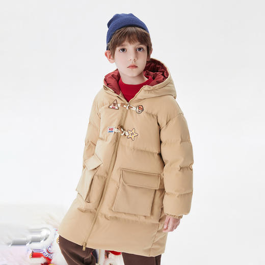 【MQD】【三防】童装男大童中长款羽绒服冬装学院风儿童三防羽绒外套 商品图2